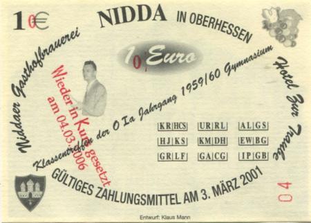 Nidda - Gasthofbrauerei und Hotel zur Traube - 4.3.2006 - 10 Euro 