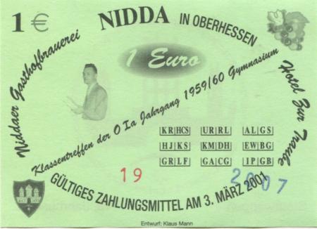 Nidda - Gasthofbrauerei und Hotel zur Traube - 3.3.2007 - 1 Euro 