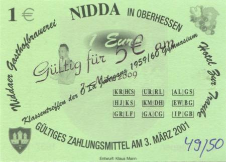 Nidda - Gasthofbrauerei und Hotel zur Traube - 7.3.2009 - 5 Euro 