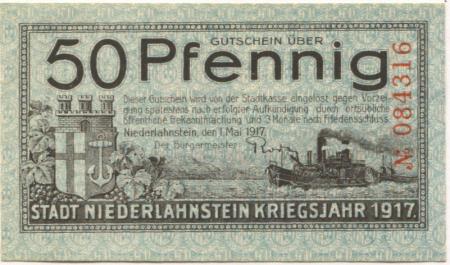(Nieder-)Lahnstein - Stadt - 1.5.1917 - 50 Pfennig 