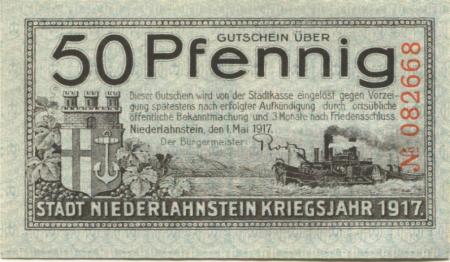 (Nieder-)Lahnstein - Stadt - 1.5.1917 - 50 Pfennig 