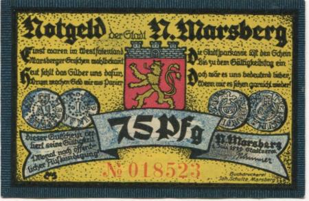 (Nieder-)Marsberg - Stadt - 1.7.1920 - 75 Pfennig 