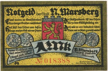(Nieder-)Marsberg - Stadt - 1.7.1920 - 1 Mark 