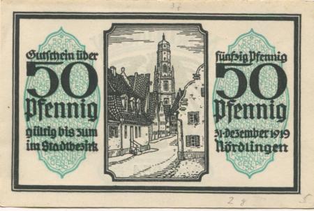 Nördlingen - Stadt - 2.10.1918 - 31.12.1919 - 50 Pfennig 