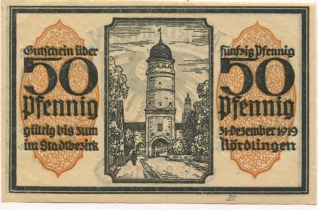 Nördlingen - Stadt - 2.10.1918 - 31.12.1919 - 50 Pfennig 