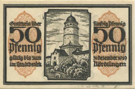 Nördlingen - Stadt - 2.10.1918 - 31.12.1919 - 50 Pfennig 