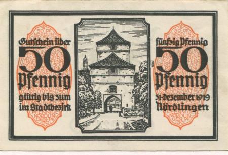 Nördlingen - Stadt - 2.10.1918 - 31.12.1919 - 50 Pfennig 