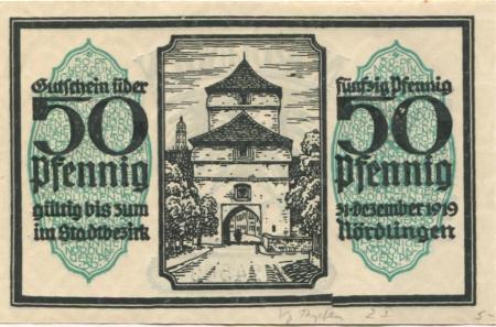 Nördlingen - Stadt - 2.10.1918 - 31.12.1919 - 50 Pfennig 