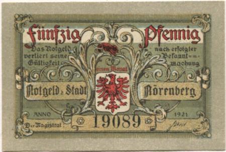 Nörenberg (heute: PL-Insko) - Stadt - 1921 - 50 Pfennig 