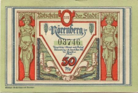 Nörenberg (heute: PL-Insko) - Stadt - 8.11.1921 - 50 Pfennig 