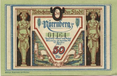 Nörenberg (heute: PL-Insko) - Stadt - 8.11.1921 - 50 Pfennig 