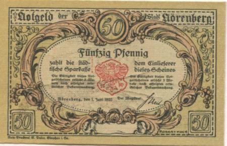 Nörenberg (heute: PL-Insko) - Stadt - 1.6.1920 - 50 Pfennig 