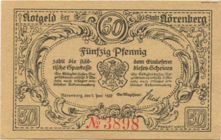 Nörenberg (heute: PL-Insko) - Stadt - 1.6.1920 - 50 Pfennig 