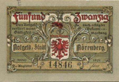 Nörenberg (heute: PL-Insko) - Stadt - 1.1.1921 - 25 Pfennig 