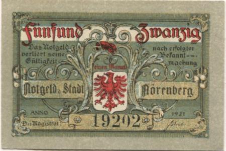 Nörenberg (heute: PL-Insko) - Stadt - 1.1.1921 - 25 Pfennig 