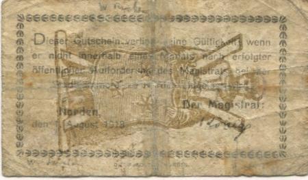 Norden - Stadt - 1.8.1918 - 50 Pfennig 