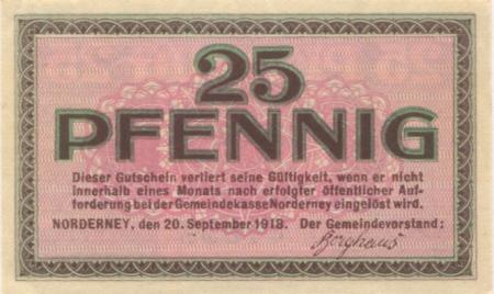 Norderney - Gemeinde - 20.9.1918 - 25 Pfennig 