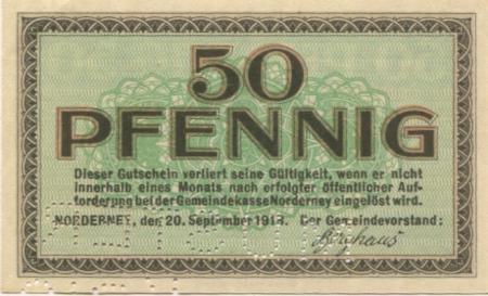 Norderney - Gemeinde - 20.9.1918 - 50 Pfennig 