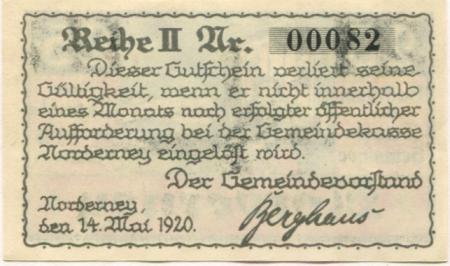 Norderney - Gemeinde - 14.5.1920 - 25 Pfennig 