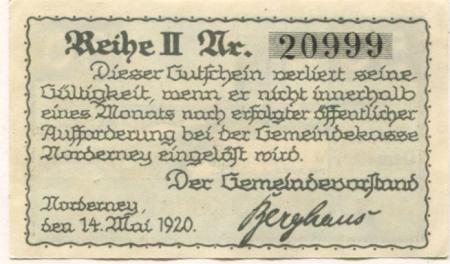 Norderney - Gemeinde - 14.5.1920 - 50 Pfennig 