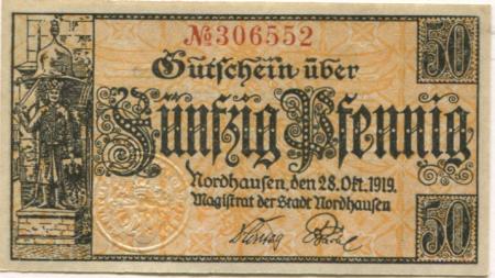 Nordhausen - Stadt - 28.10.1919 - 50 Pfennig 