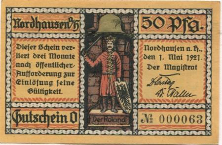 Nordhausen - Stadt - 1.5.1921 - 50 Pfennig 