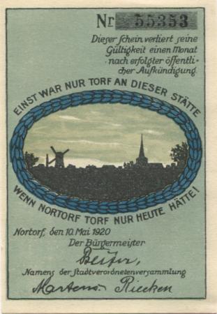 Nortorf - Stadt - 10.5.1920 - 50 Pfennig 