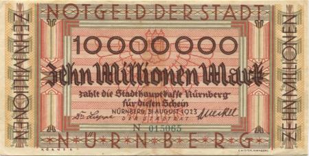 Nürnberg - Stadt - 31.8.1923 - 10 Millionen Mark 