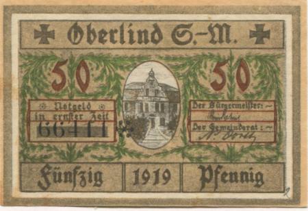 Oberlind (heute: Sonneberg) - Gemeinde - 1919 - 50 Pfennig 