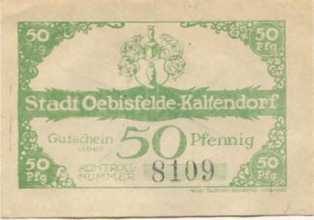 Oebisfelde-Kaltendorf - Stadt - -- - 50 Pfennig 
