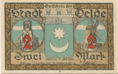 Oelde - Stadt - 7.12.1920 - 2 Mark 