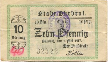 Ohrdruf - Stadt - 1.5.1917 - 10 Pfennig 