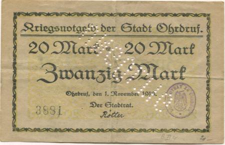 Ohrdruf - Stadt - 1.11.1918 - 20 Mark 
