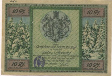 Ohrdruf - Stadt - 1.3.1921 - 10 Pfennig 