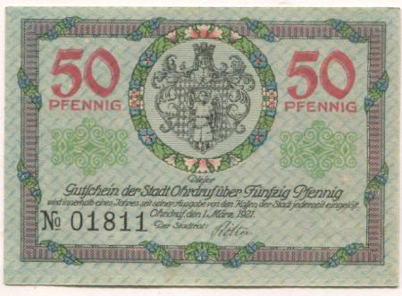 Ohrdruf - Stadt - 1.3.1921 - 50 Pfennig 