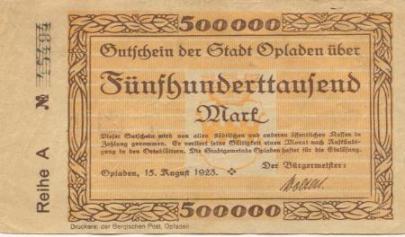Opladen (heute: Leverkusen) - Stadt - 15.8.1923 - 500000 Mark 