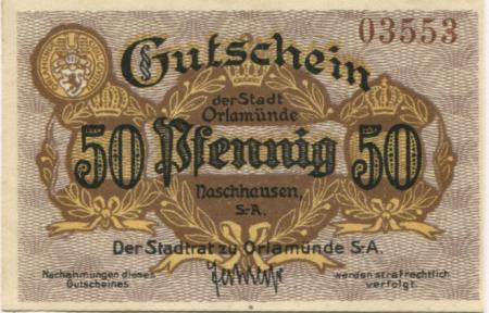 Orlamünde - Stadt - 1917 - 31.12.1919 - 50 Pfennig 