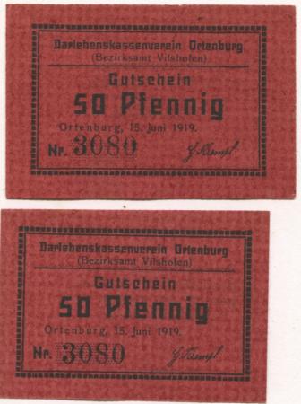 Ortenburg - Darlehenskassenverein - 15.6.1919 - 50 Pfennig 