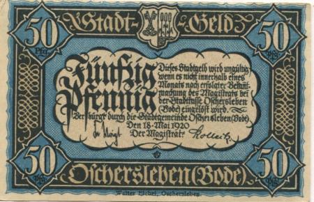 Oschersleben - Stadt - 18.5.1920 - 50 Pfennig 