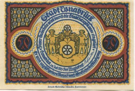 Osnabrück - Stadt - Juli 1921 - 50 Pfennig 