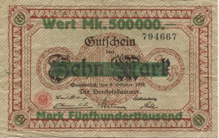 Osnabrück - Handelskammer - - 25.8.1923 - 500000 Mark 