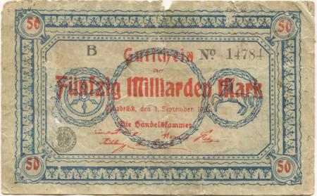 Osnabrück - Handelskammer - 1.9.1923 - 50 Milliarden Mark 