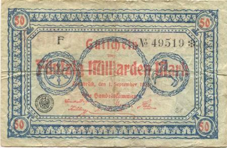 Osnabrück - Handelskammer - 1.9.1923 - 50 Milliarden Mark 