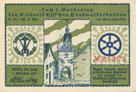 Osnabrück - Struchtrup, Philipp, Cafe Monopol - - 1.10,1921 - 50 Pfennig 