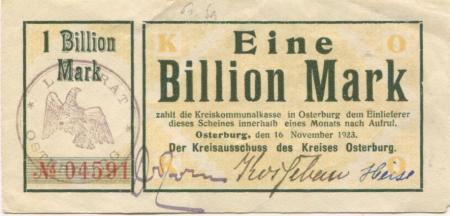 Osterburg - Kreis - 16.11.1923 - 1 Billion Mark 