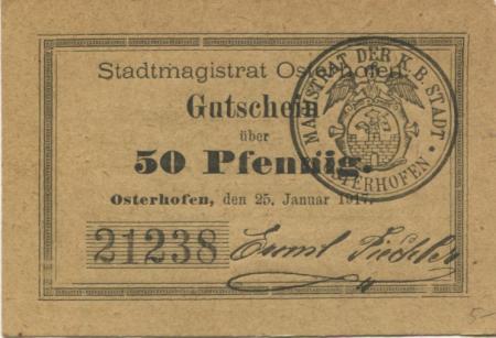 Osterhofen - Stadt - 21.12.1918 - 50 Pfennig 