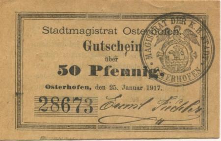 Osterhofen - Stadt - 20.10.1919 - 50 Pfennig 