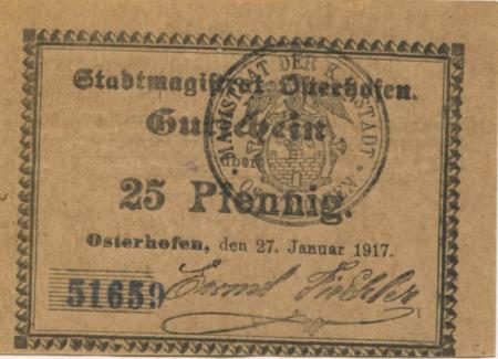 Osterhofen - Stadt - 15.7.1920 - 25 Pfennig 