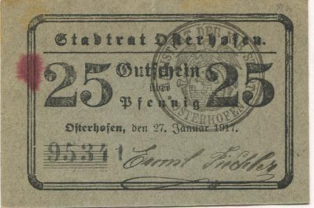 Osterhofen - Stadt - 14.7.1921 - 25 Pfennig 