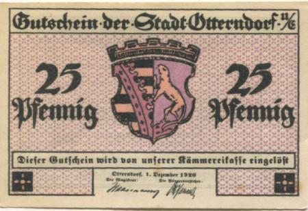 Otterndorf - Stadt - 1.12.1920 - 25 Pfennig 